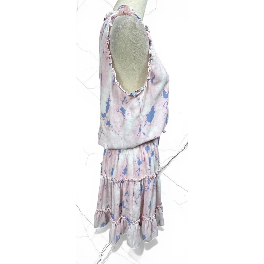 BuddyLove Sleeveless Tiered Dress Women M Pink Marble Ruffle Drawstring
New - Picture 2 of 10